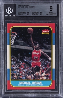 1986-87 Fleer #57 Michael Jordan Rookie Card – BGS MINT 9
